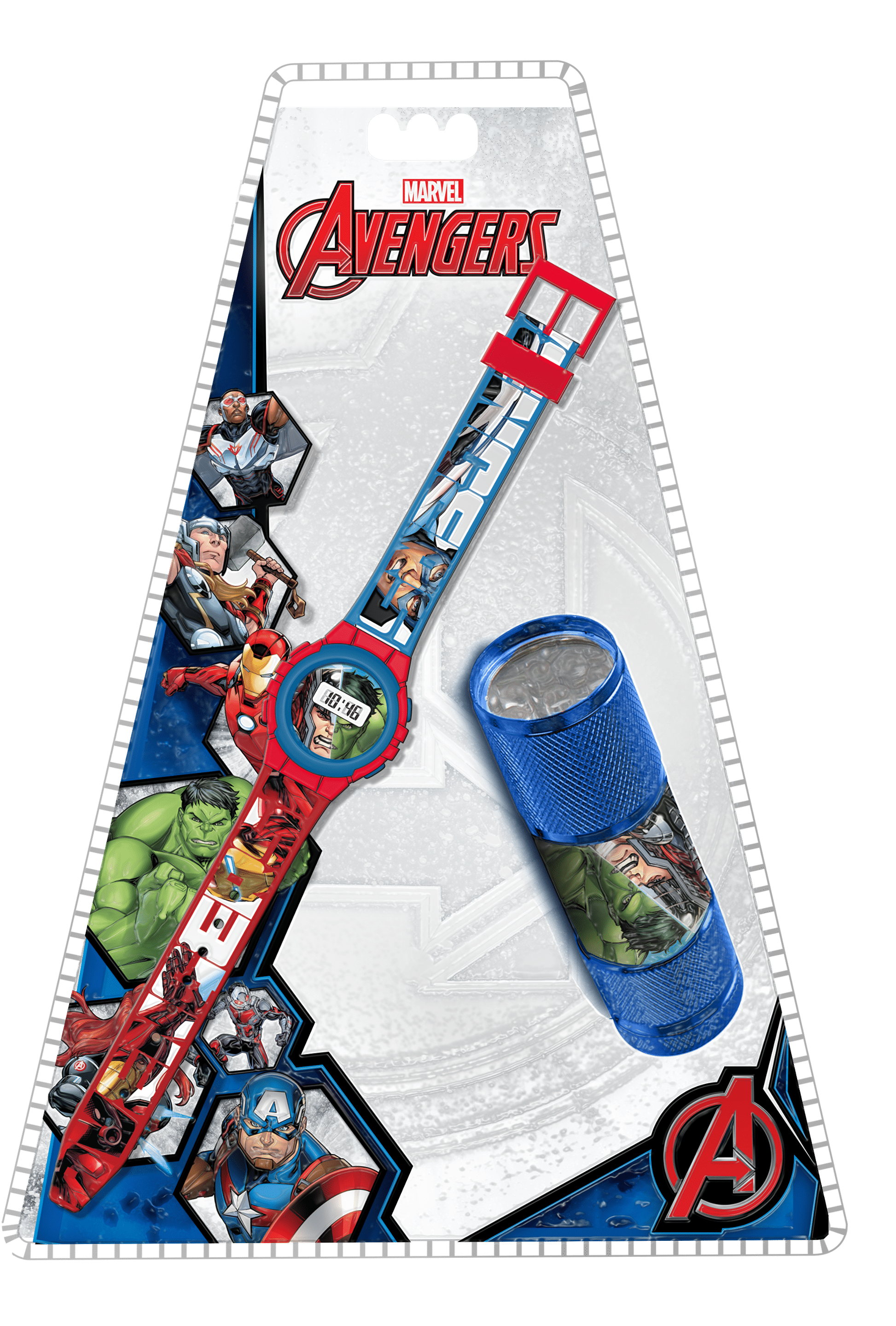 Zegarek cyfrowy i latarka LED Avengers MV15775