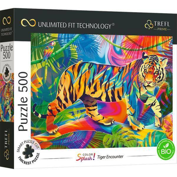 Puzzle 500el Color Splash! Tiger Encounter 37453 Trefl