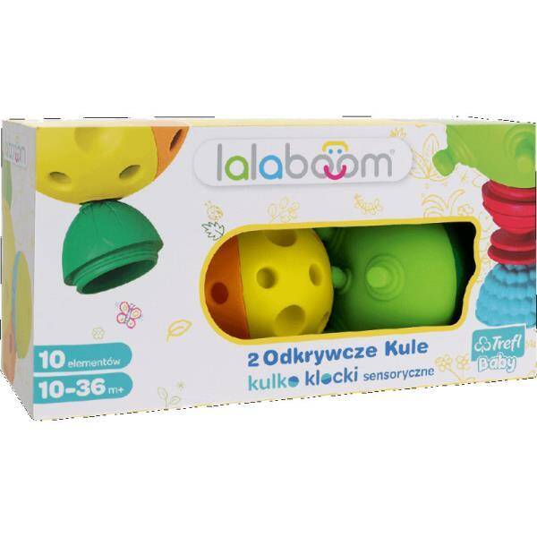 Lalaboom - 2 Odkrywcze Kule Kulko-Klocki sensoryczne 61359 Trefl Baby
