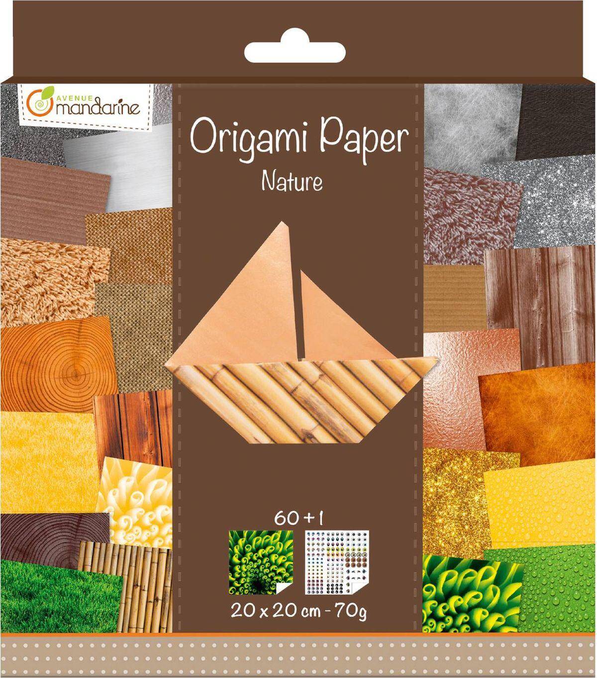 Papier origami 20x20 cm Natura 60 arkuszy
