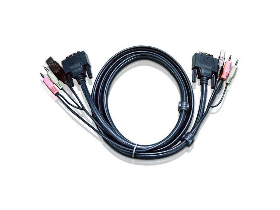 2L-7D02UI Przewód KVM USB DVI-I Single