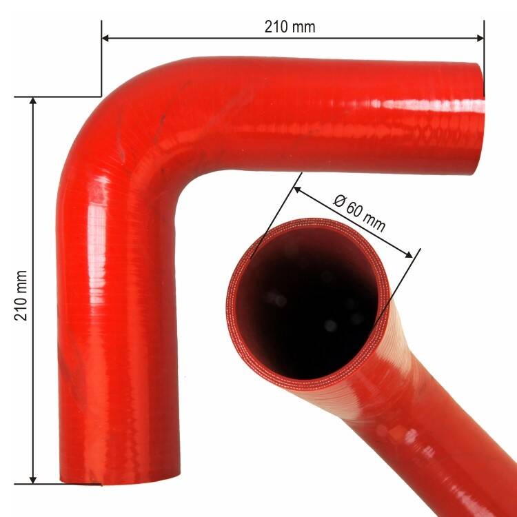 SILICONE ELBOW 90 ID 60 210X210 MM