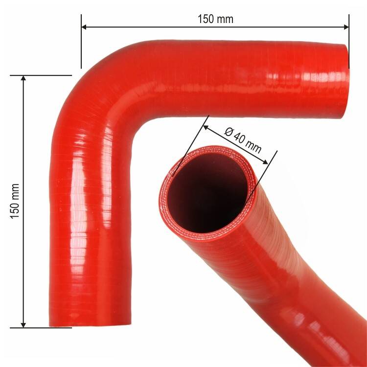 SILICONE ELBOW 90 ID 40 150X150 MM