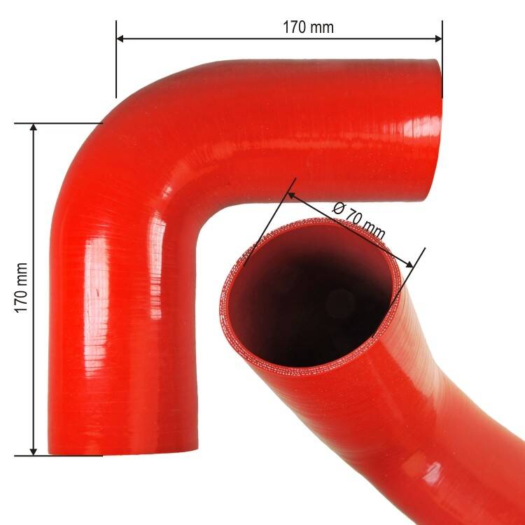 SILICONE ELBOW 90 ID 70 170X170 MM