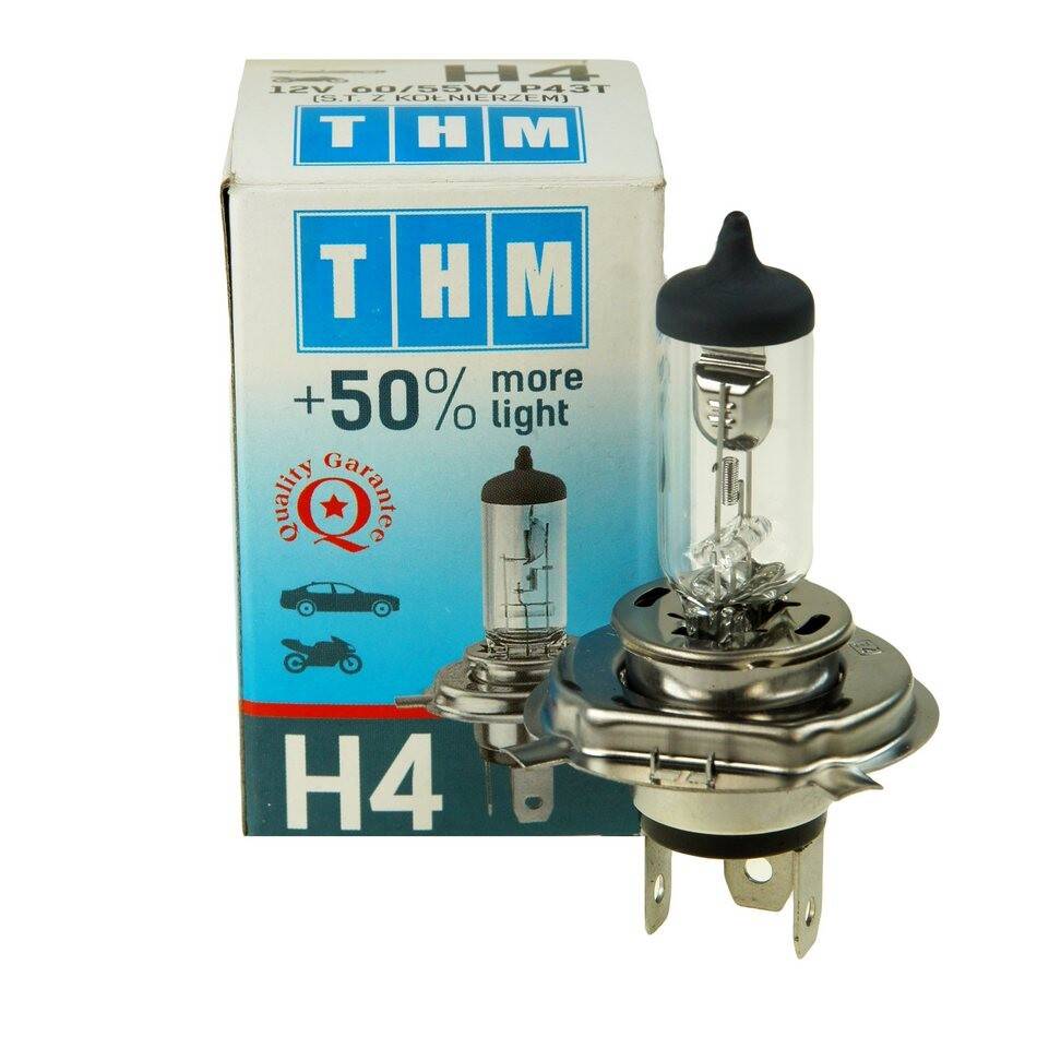 halogen bulb H4 12V 60/55W P43T 1pcs/box+50%