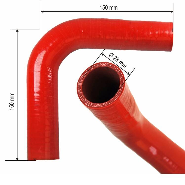 SILICONE ELBOW 90 ID 28 150X150 MM