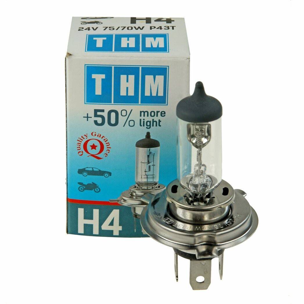 halogen bulb+50% 1pcs/box H4 24V 75/70W P43T