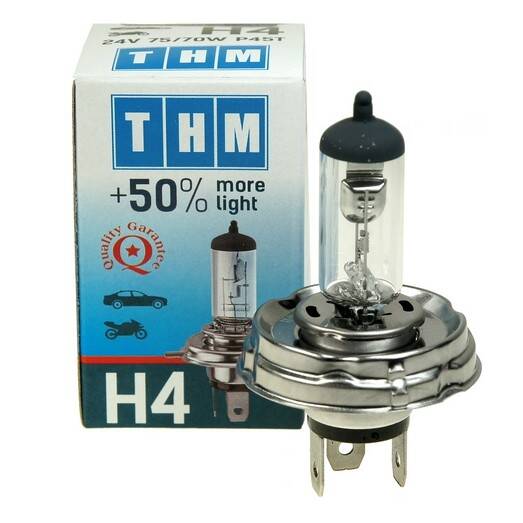 halogen bulb 24V H4 75/70 P45T+50%,1pcs/box