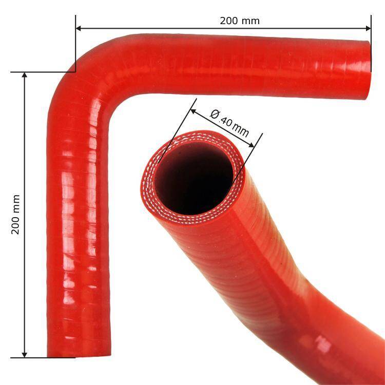 SILICONE ELBOW 90 ID 40 200X200 MM