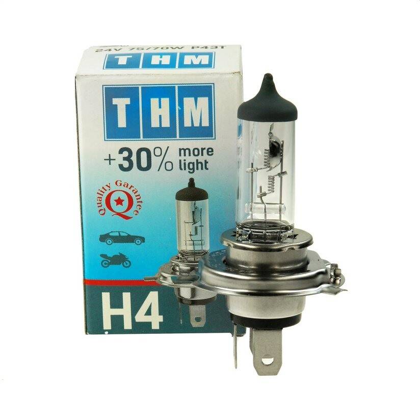 halogen bulb+30% 1pcs/box H4 24V 75/70W P43T
