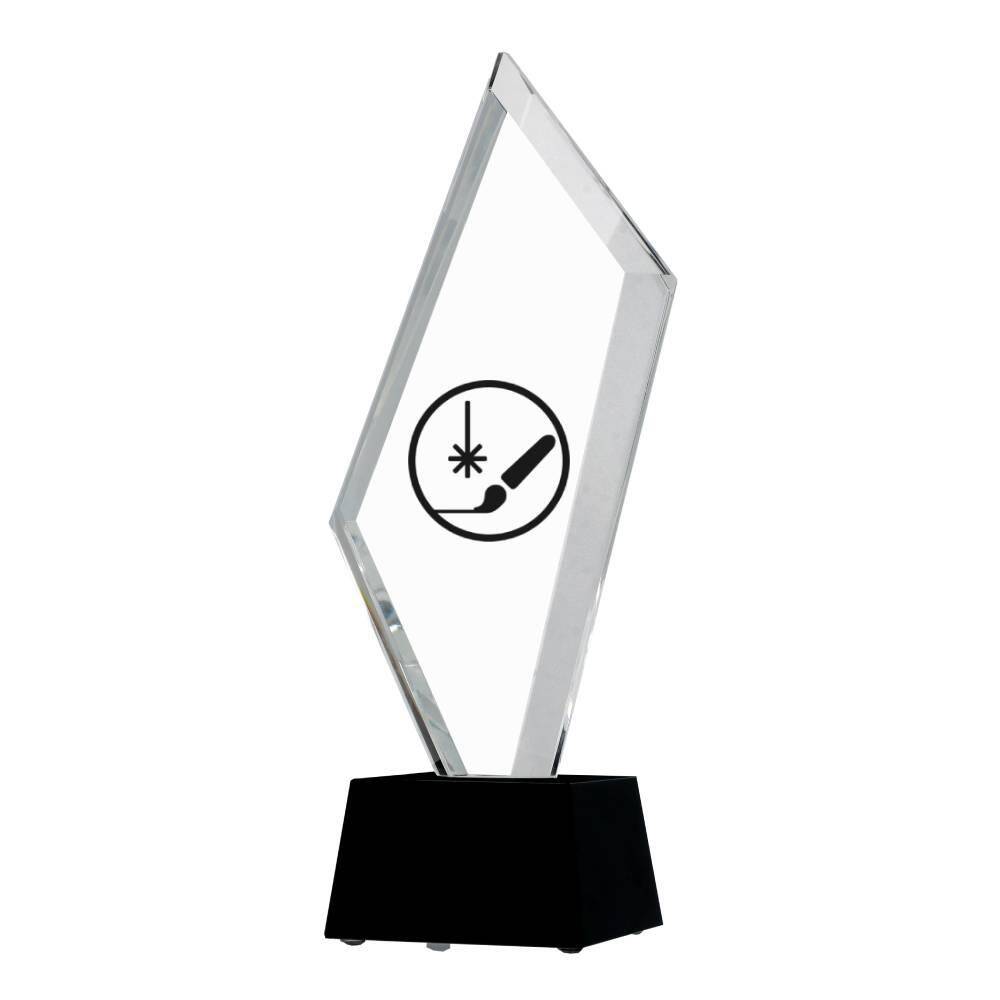 Statuetka szklana grawerowana z etui + wypełnienie farbą