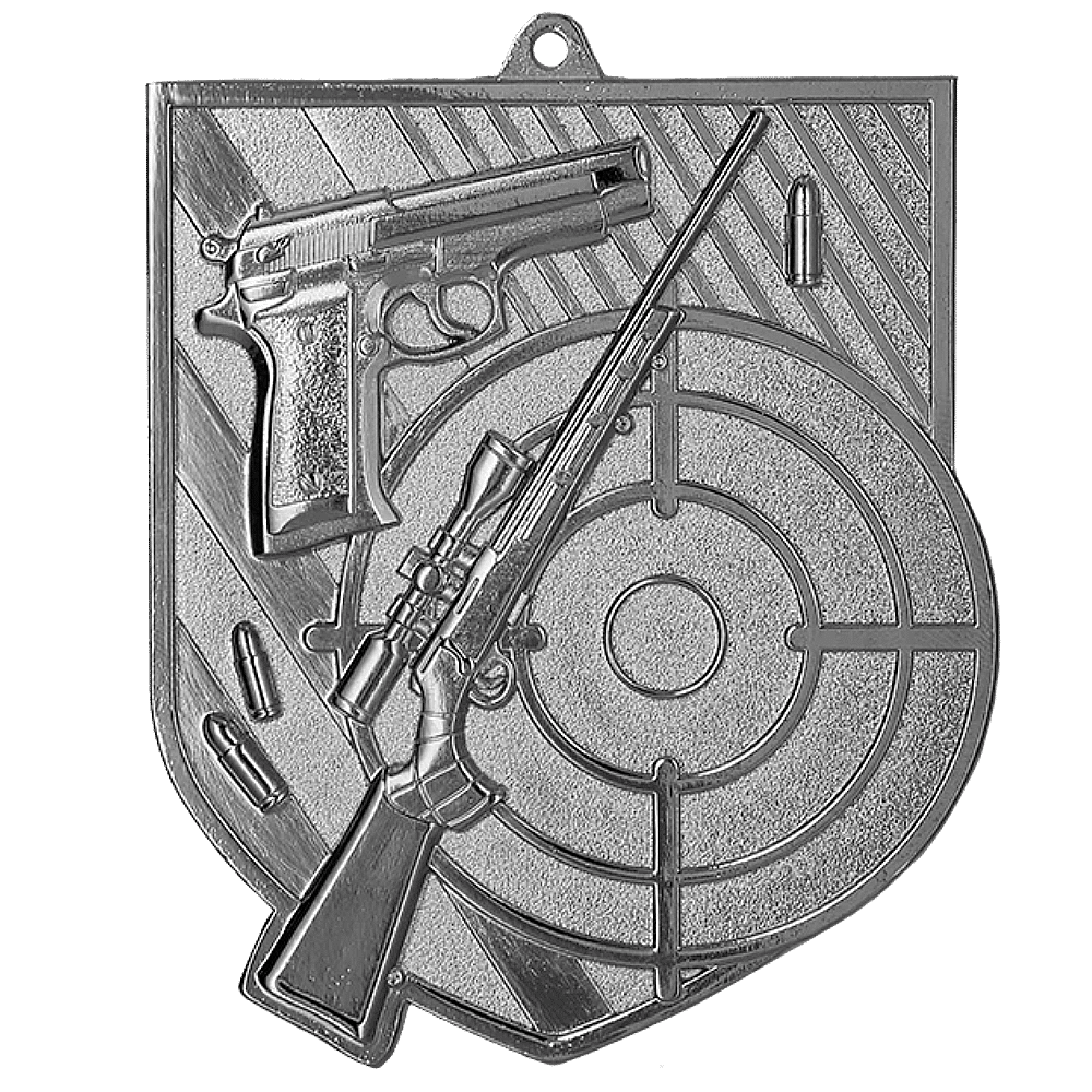 Medal srebrny 80mm x 60mm - strzelectwo