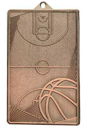 Medal brązowy 70mm x 45mm - koszykówka