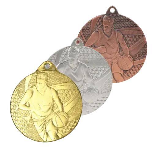 Medal złoty 50 mm - koszykówka