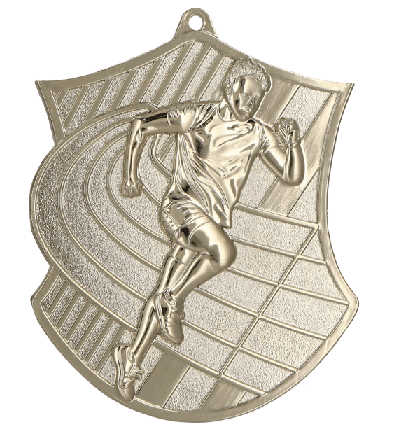 Medal srebrny 80mm x 60mm - biegi