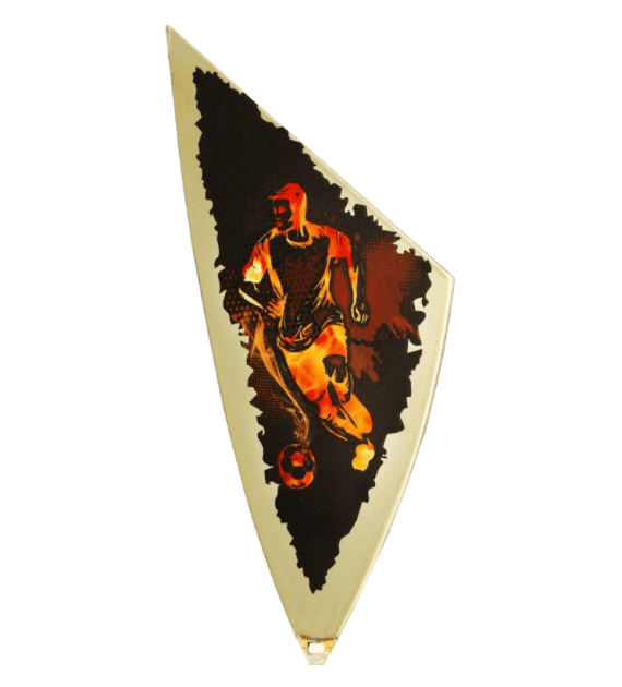 Metal shield with UV print - football