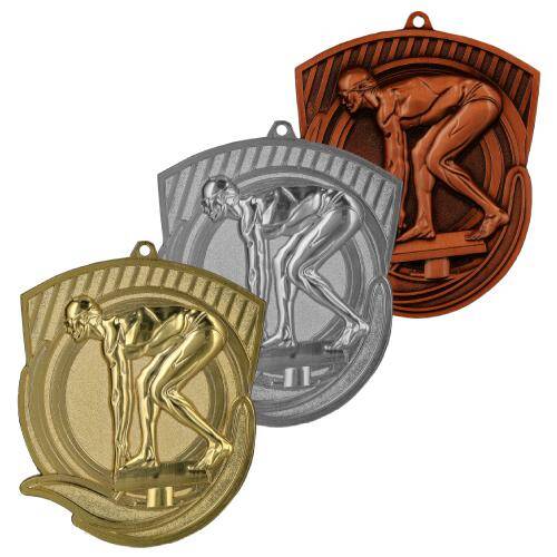 Medal złoty 80mm x 60mm - pływanie