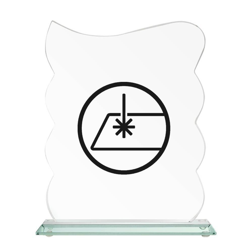 Statuetka szklana grawerowana z etui