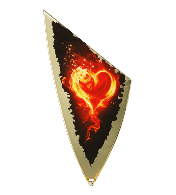 Metal shield with UV print - heart