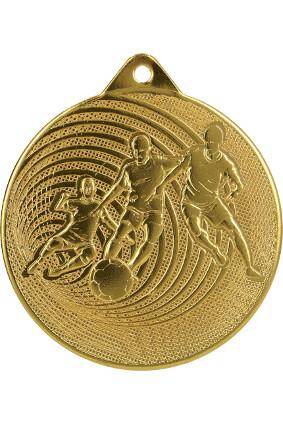 Medal gold 70 mm - football