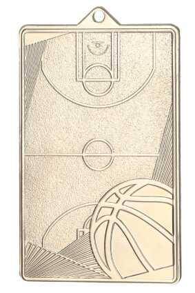 Medal srebrny 70mm x 45mm - koszykówka
