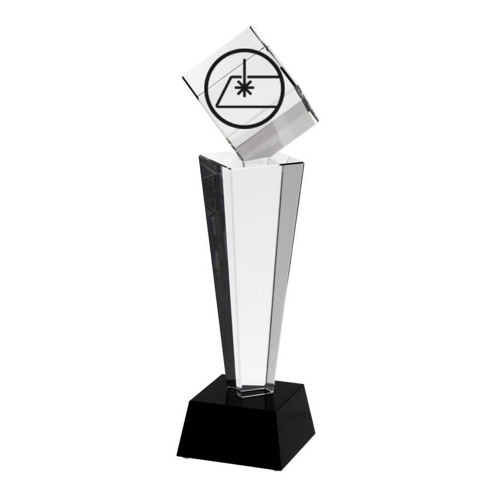 Statuetka szklana grawerowana z etui