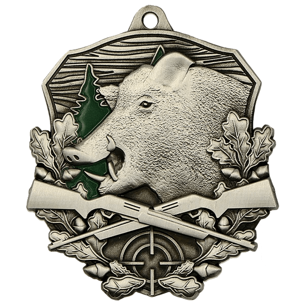 Medal silver 90 mm x 70 mm - hunting