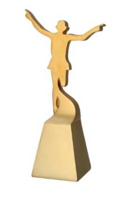 Cast statuette - running