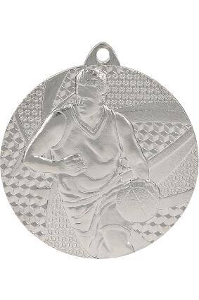 Medal srebrny 50 mm - koszykówka