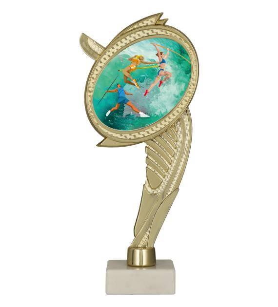 Plastic trophy on marble base - athletics