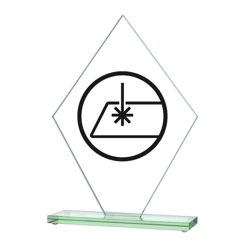Statuetka szklana grawerowana