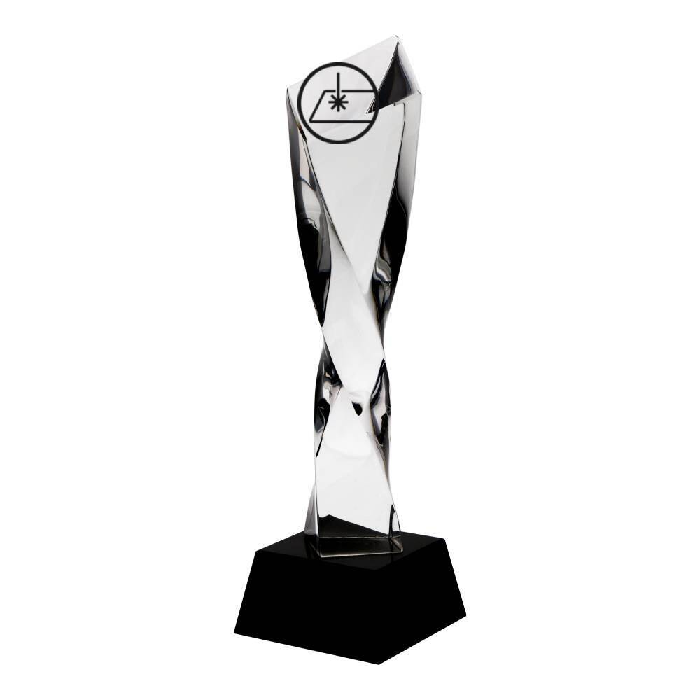 Glass award with engraving + presentation box