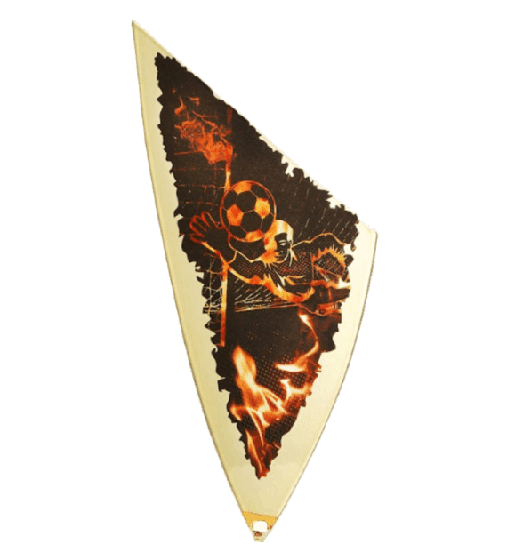 Metal shield with UV print - football