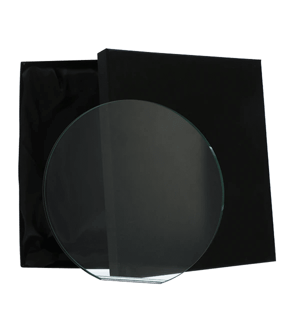 Glass trophy with presentation box