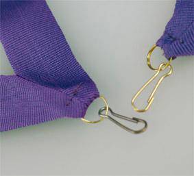 Wstążka 22 mm - purpurowa, karabińczyki w różnych kolorach