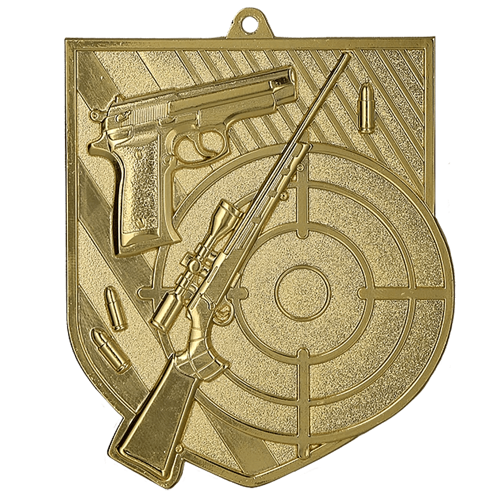 Medal gold 80mm x 60mm - shooting