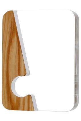 Acrylic statuette with wood