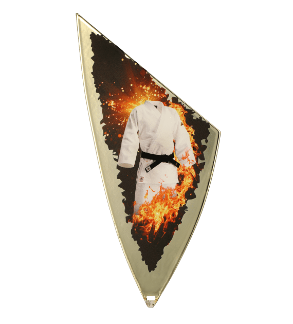 Metal shield with UV print - karate