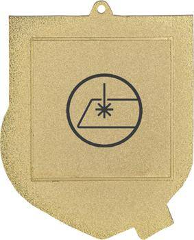 Gold medal with engraving on laminate