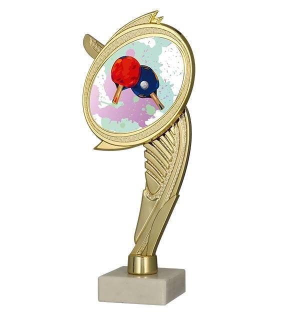 Plastic figurine on marble base - table tenis