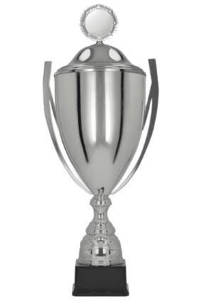 Puchar metalowy srebrny BASTER S z przykrywką