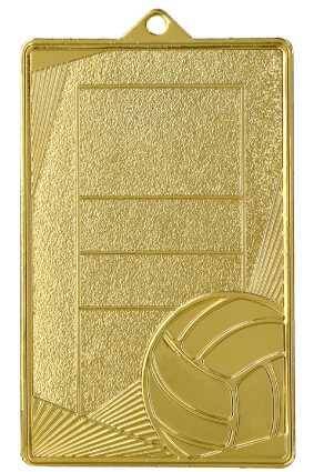Medal gold 70mm x 45mm - volleyball