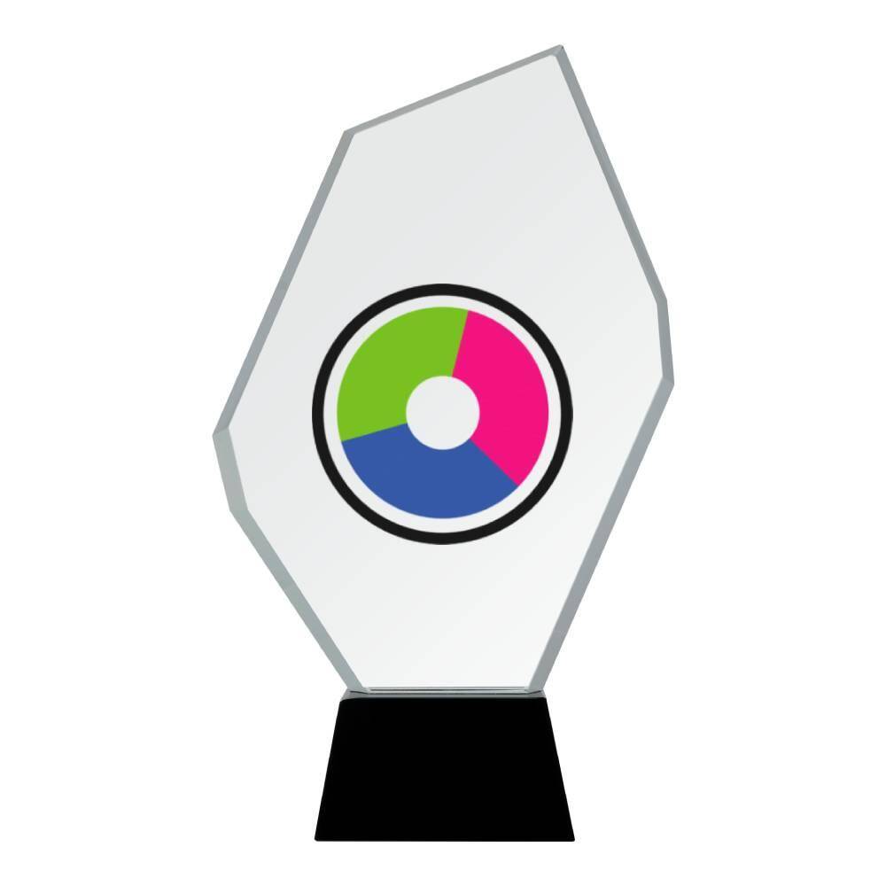 Glass award with UV printing + presentation box