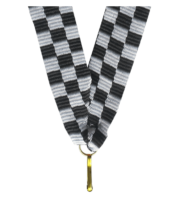 Wstążka 22 mm - czarno-biała