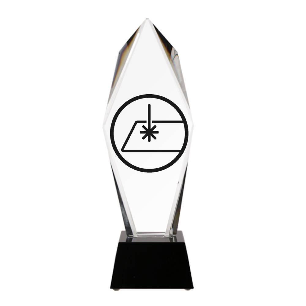 Statuetka szklana grawerowana z etui