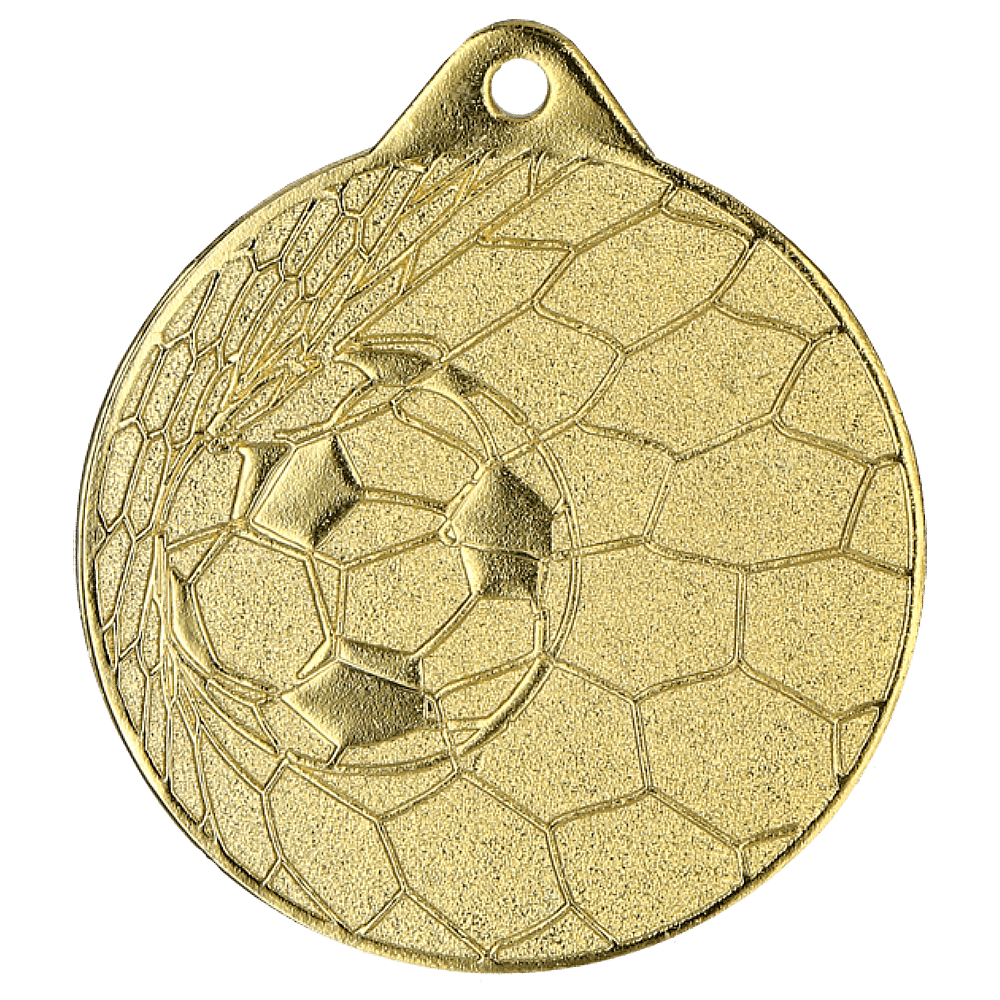 Medal gold 50 mm - football