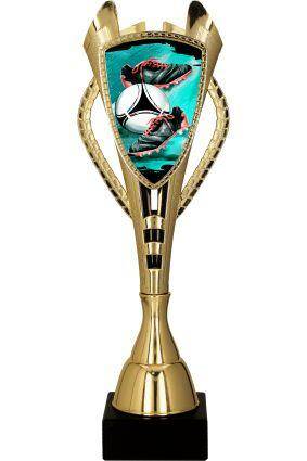 Plastic cup gold – football