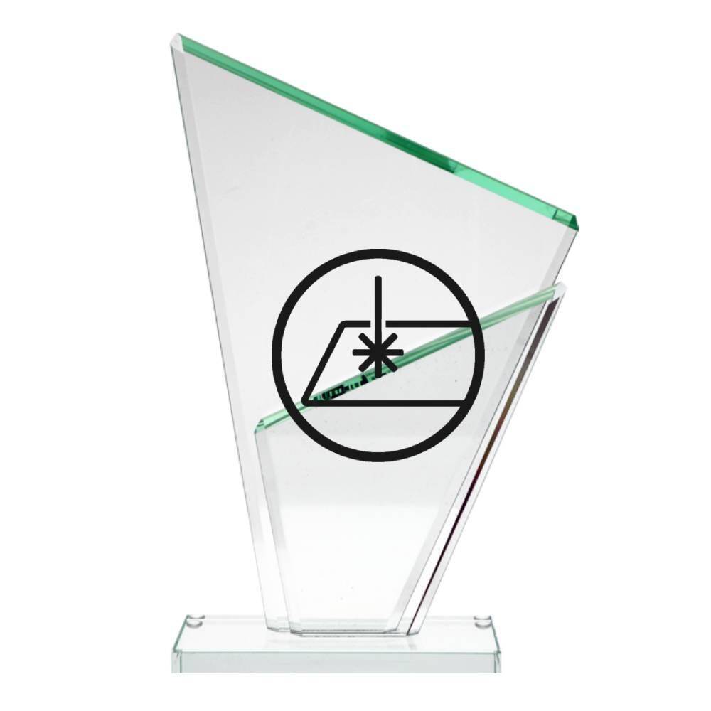 Statuetka szklana grawerowana