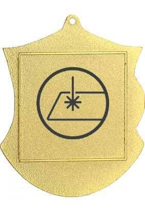 Gold medal with engraving on laminate