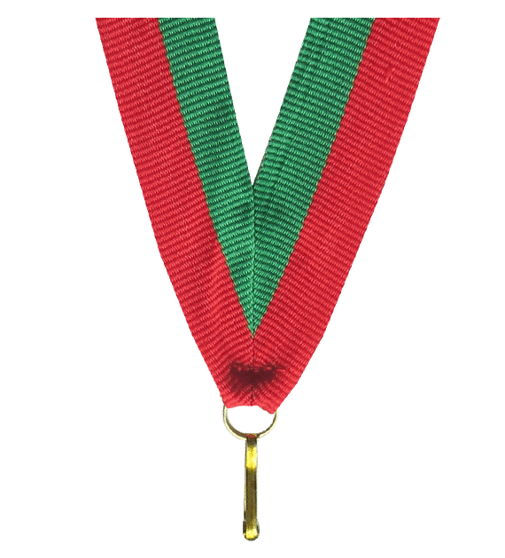 Wstążka 22 mm - zielono-czerwona
